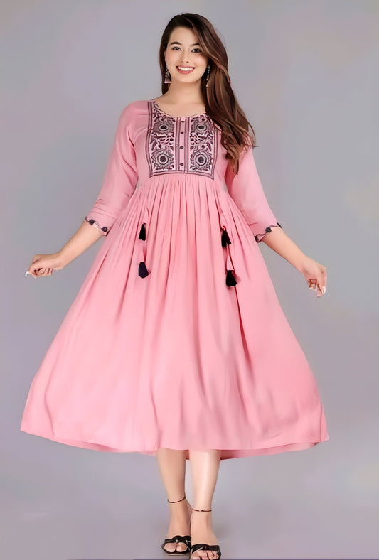✨ Embroidered Viscose Anarkali Kurta