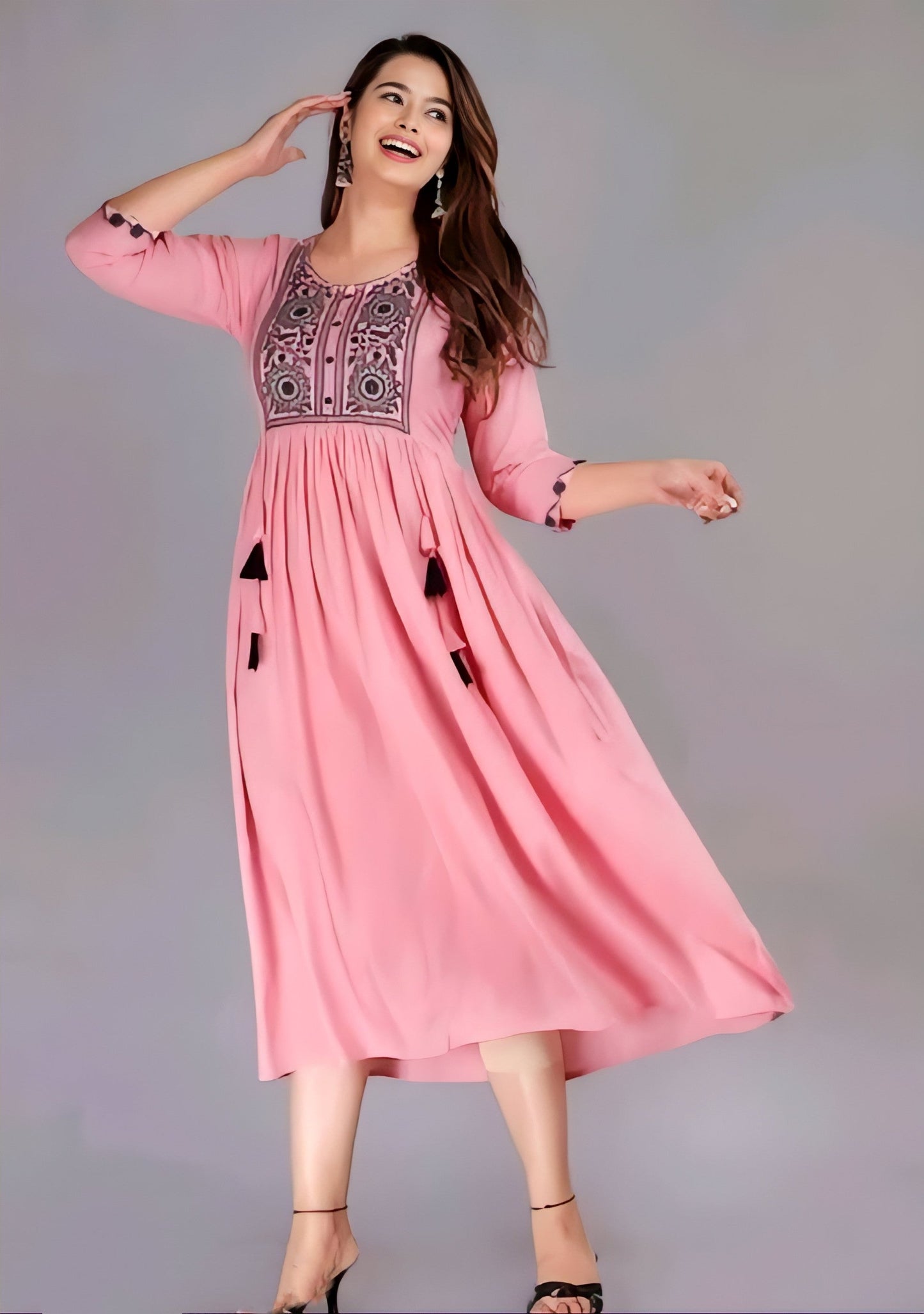 ✨ Embroidered Viscose Anarkali Kurta