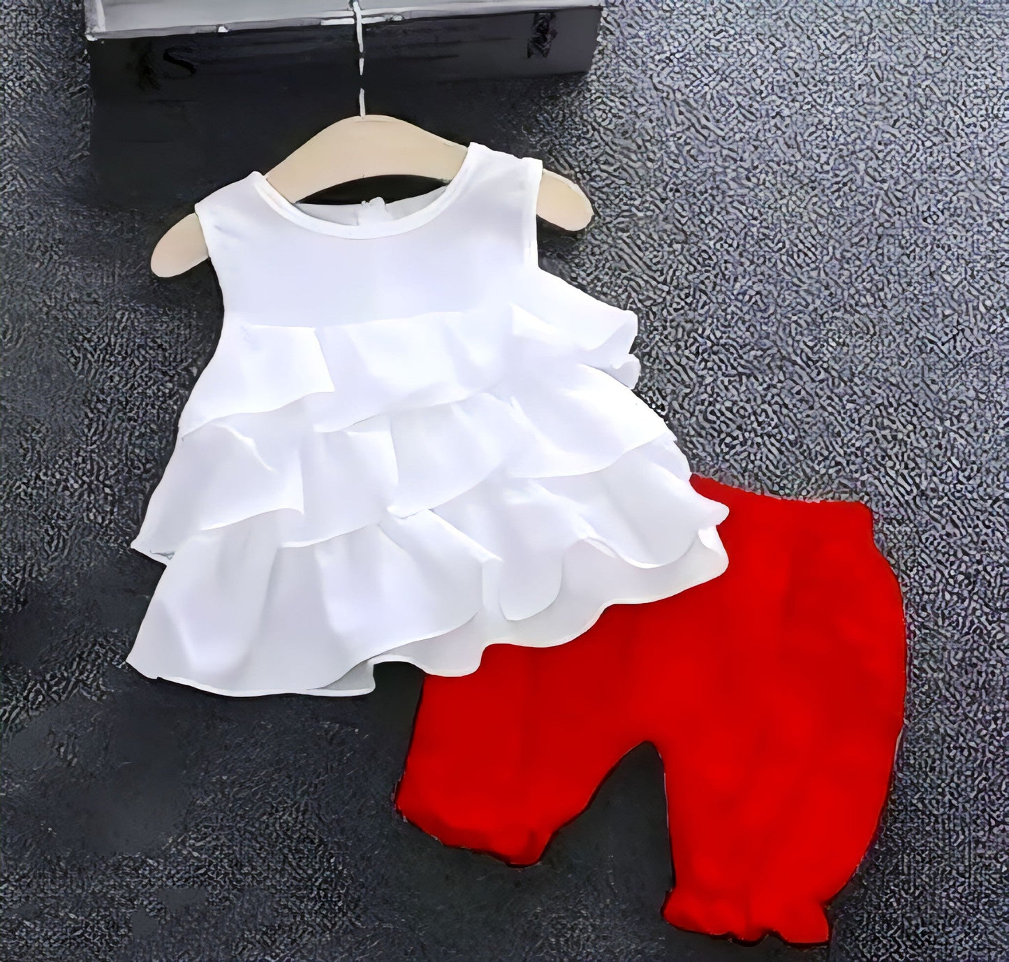 Baby Girls Casual White Frock With Capri Pant