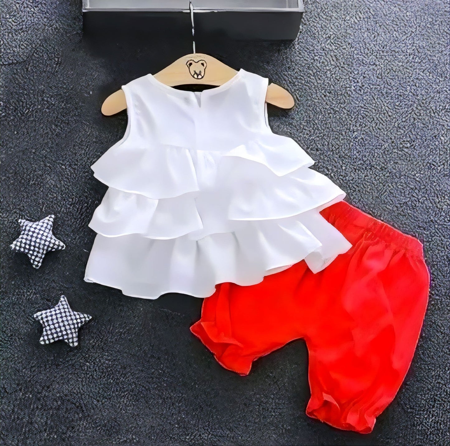 Baby Girls Casual White Frock With Capri Pant