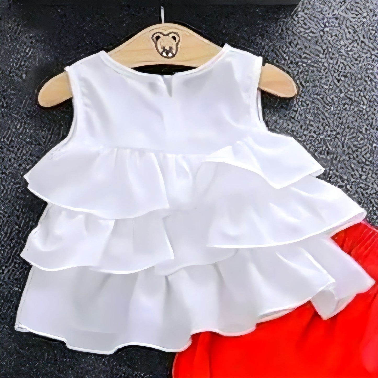 Baby Girls Casual White Frock With Capri Pant